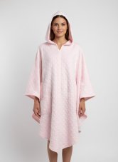 Magus urbanus - oversize bledoružové (baby pink) pončo s kapucňou a vreckami
