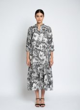 Aqua Nocturna - Košeľové šaty s 3/4 rukávom