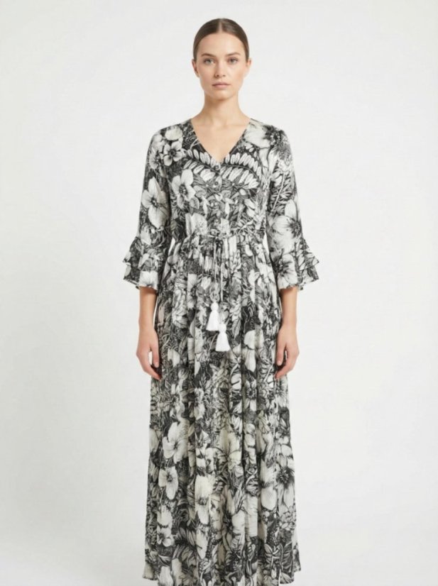 Aqua de Flores - Maxi šaty