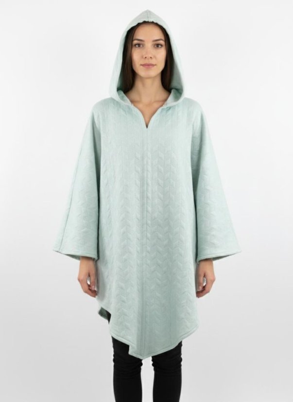 Magus urbanus - oversize pončo v svetlej mätovej (pale green) farbe s kapucňou a vreckami